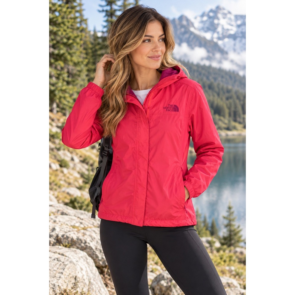 The North Face Women's XS Pink Hooded Lightweight Nylon Rain Wind Jacket